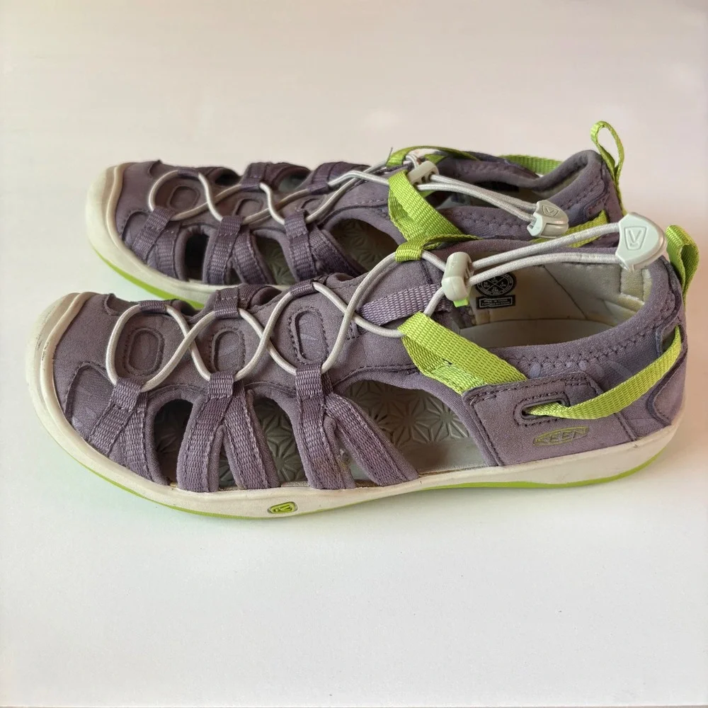 Keen Kids' Moxie Water‎ Sandals Purple Green Athletic Shoes Size 3 Youth Water
